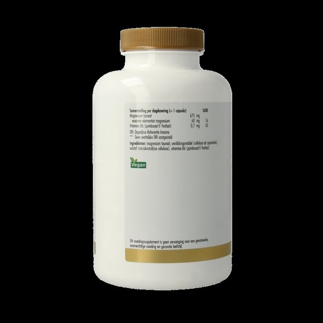 Golden Naturals Magnesium tauraat 180 Vegetarische capsules