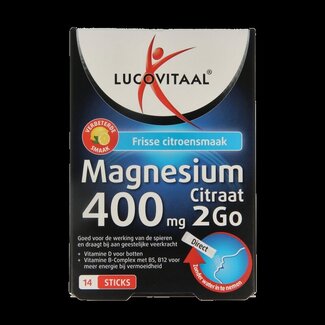Lucovitaal Lucovitaal Citrate de Magnésium 400mg sticks 2go 14 pièces