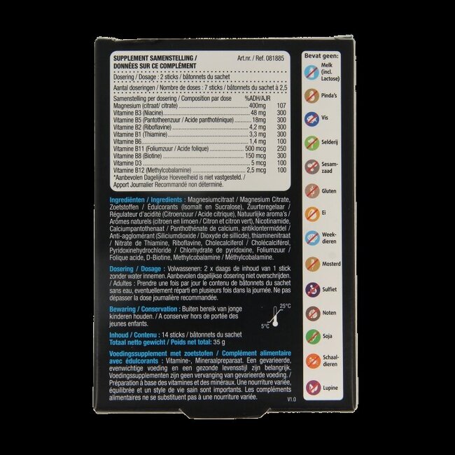 Lucovitaal Magnesium citraat 400mg 2go sticks 14 Stuks