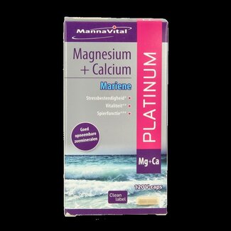 Mannavital Mannavital Mariene magnesium + calcium platinum 120 Vegetarische capsules