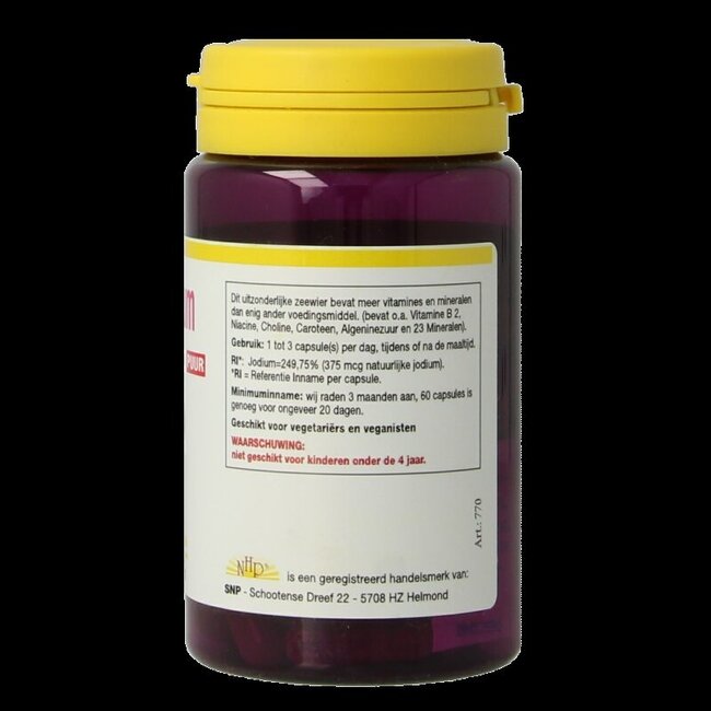 NHP Kelp Iode 375 mcg 60 gélules végétales