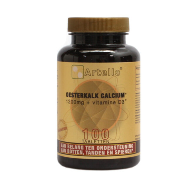 Artelle Oesterkalk 1200mg, calcium + vitamine D3 100 Tabletten