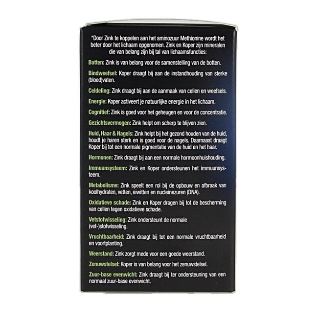 Lucovitaal Zink methionine & koper 60 Tabletten