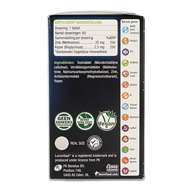 Lucovitaal Zinc Méthionine & Cuivre 60 Comprimés