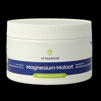 Vitakruid Vitakruid Magnesium Malaat met Vitamine B6 (P-5-P) 120 Gram