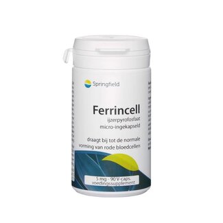 Springfield Springfield Ferrincell ijzer pyrofosfaat 5mg 90 Vegetarische capsules