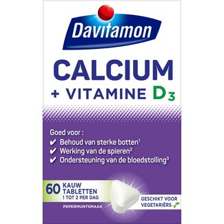 Davitamon Davitamon Calcium & D3 mint 60 Kauwtabletten