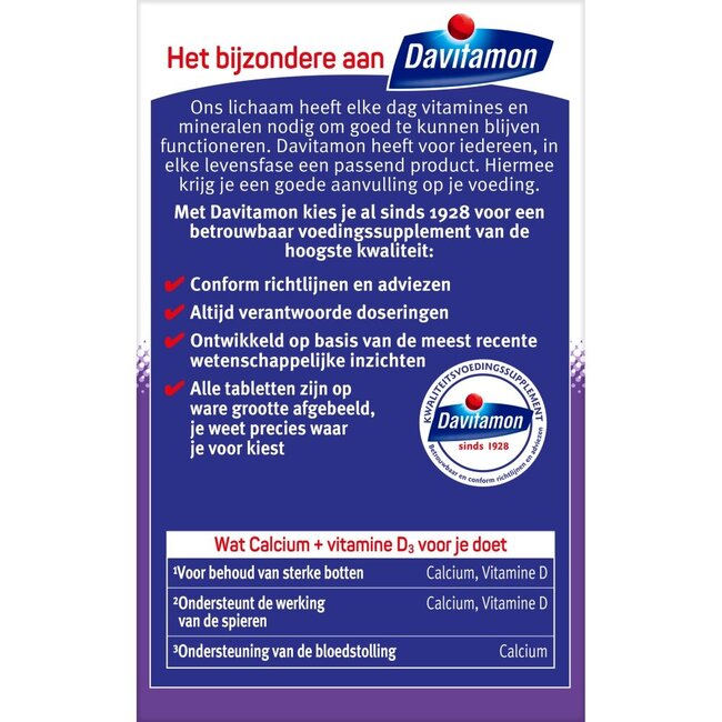 Davitamon Calcium & D3 mint 60 Kauwtabletten