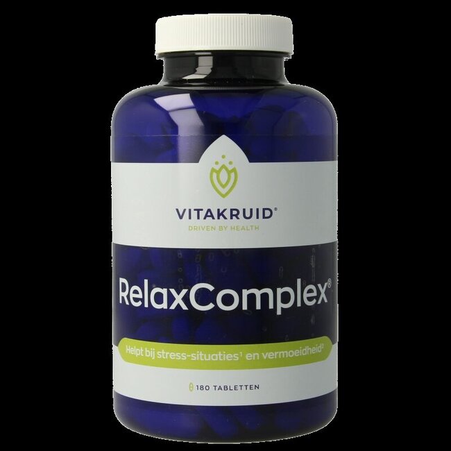 Vitakruid RelaxComplex oa Magnesium Tauraat & Vitamine D3 180 Tabletten