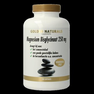 Golden Naturals Golden Naturals Magnesium bisglycinaat 250mg 180 Vegetarische capsules