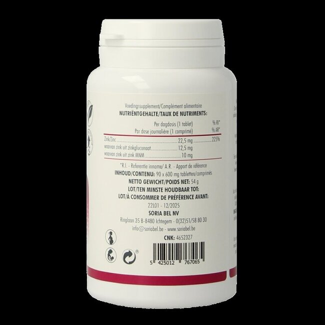 SoriaBel Zinc bio-actif 22,5 mg 90 comprimés
