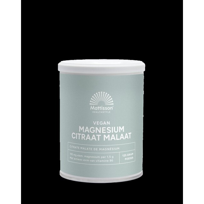 Mattisson Magnesium citraat malaat met actieve vorm vit. b6 125 Gram
