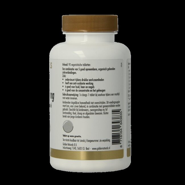 Golden Naturals Multiple zinc 25 mg 90 comprimés