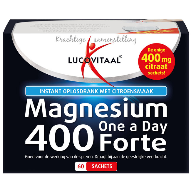 Lucovitaal Magnesium citraat poeder 400mg 60 Sachets