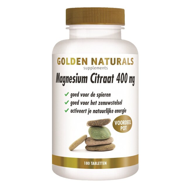 Golden Naturals Magnesium citraat 400mg 180 Tabletten