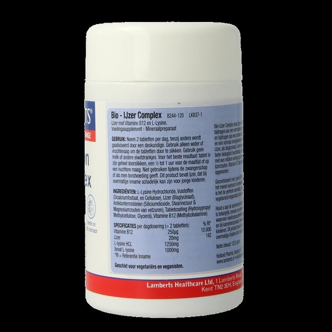 Lamberts Bio-fer complexe 120 Comprimés