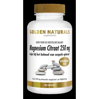 Golden Naturals Golden Naturals Magnesium citraat 250mg 180 Vegetarische capsules
