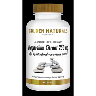 Golden Naturals Golden Naturals Magnesium citraat 250mg 60 Vegetarische capsules