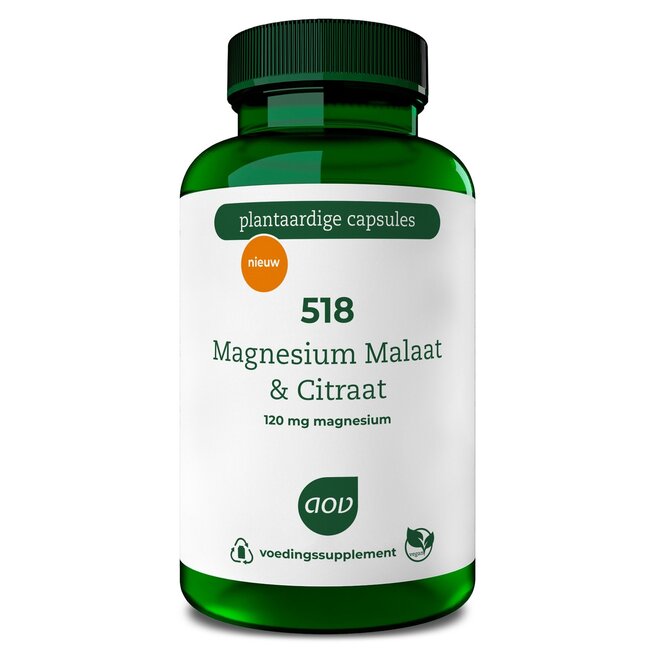AOV 518 Magnesium malaat & citraat 90 Vegetarische capsules