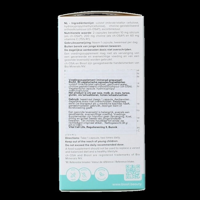 Biosil Peau Cheveux Ongles 60 gélules végétales