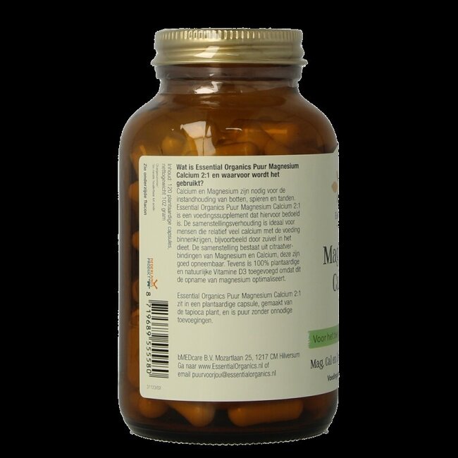 Essential Organ Magnesium calcium 2:1 puur 120 Vegetarische capsules