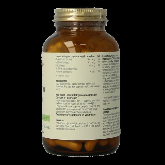 Essential Organ Magnesium calcium 2:1 puur 120 Vegetarische capsules