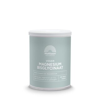 Mattisson Mattisson Magnesium bisglycinaat poeder 11% elem magnesium 200 Gram