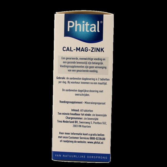 Phital Cal mag zinc 60 comprimés