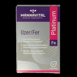 Mannavital Mannavital IJzer platinum 60 Vegetarische capsules
