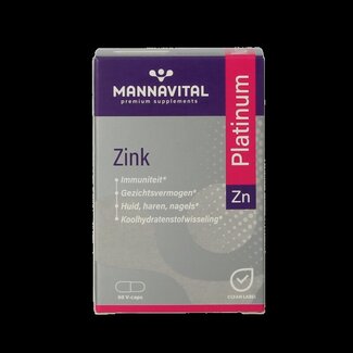 Mannavital Mannavital Zink platinum 60 Vegetarische capsules