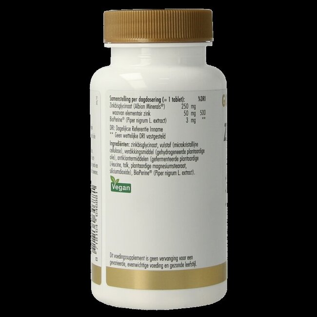 Golden Naturals Zink bisglycinaat 50mg 60 Tabletten