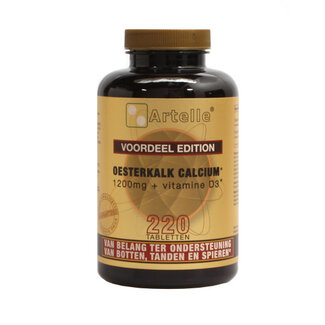 Artelle Artelle Oesterkalk 1200mg, calcium + vitamine D3 220 Tabletten