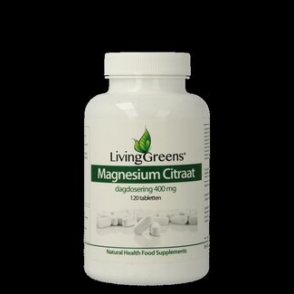 Livinggreens Livinggreens Magnesium citraat 400mg 120 Tabletten