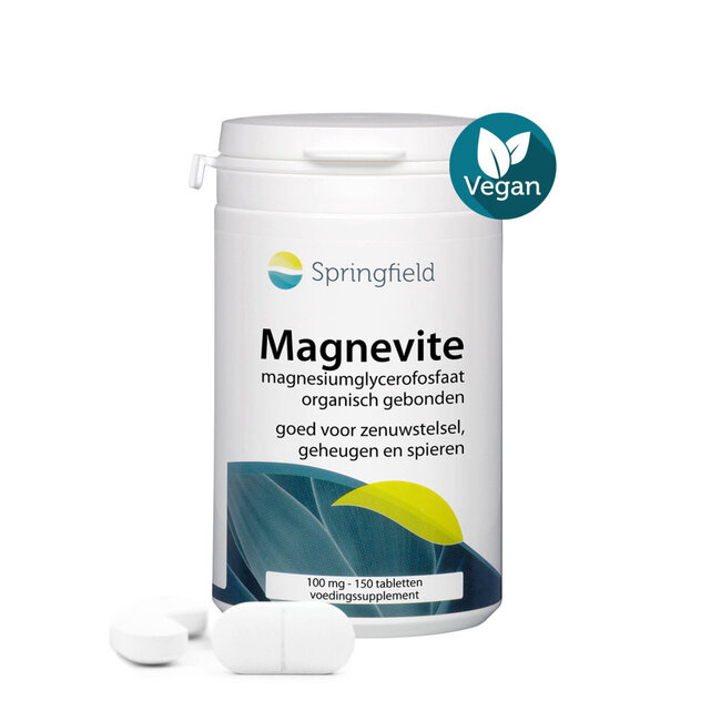 Springfield Magnevite magnesium glycerofosfaat 100 mg 150 Tabletten