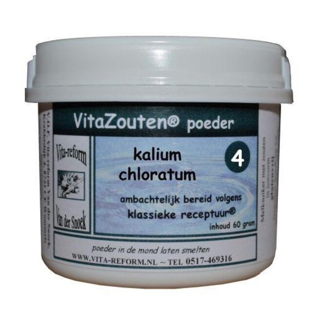 Vitazouten Kalium muriaticum/chloratum poeder nr. 04 60 Gram