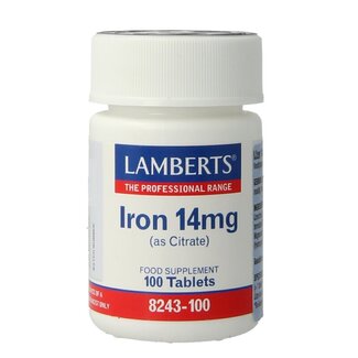 Lamberts Lamberts IJzer citraat 14mg 100 Tabletten
