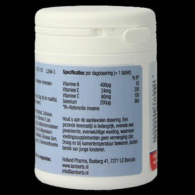 Lamberts Selenium 200mcg met vitamine A C E 100 Tabletten