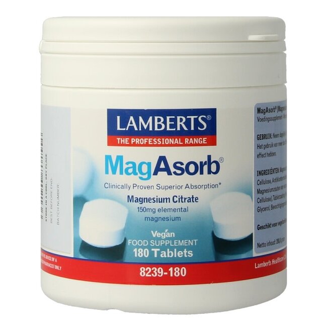 Lamberts MagAsorb (magnesium citraat) 150mg 180 Tabletten