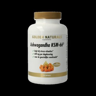 Golden Naturals Golden Naturals Ashwagandha KSM-66 120 Vegetarische capsules