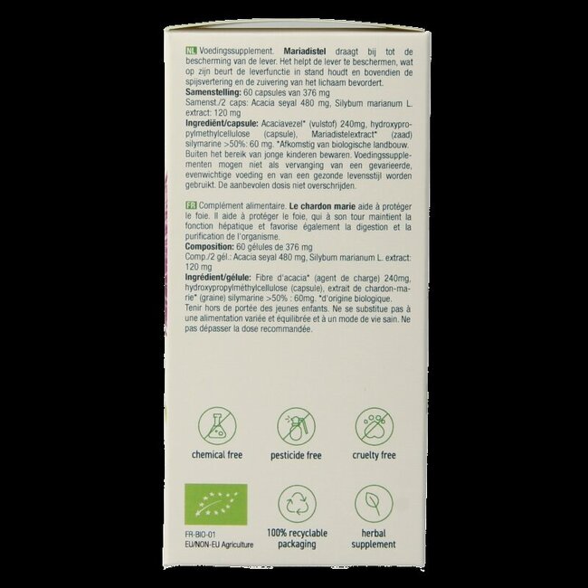 Purasana Mariadistel vegan bio 60 Vegetarische capsules