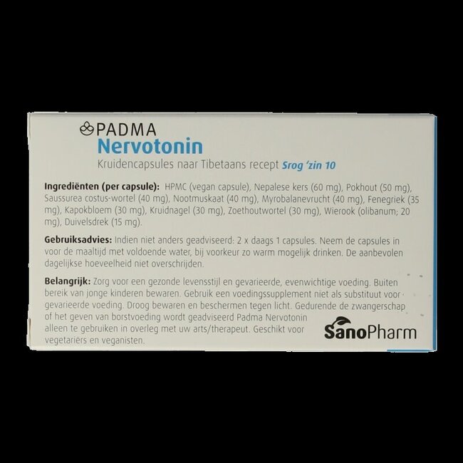SanoPharm Padma nervotonin 60 gélules