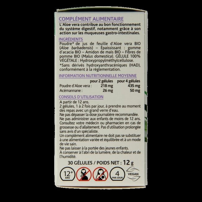 Arkogélules Aloe vera bio 30 Gélules