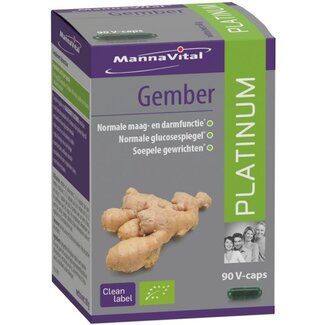 Mannavital Mannavital Gember platinum bio 90 Vegetarische capsules