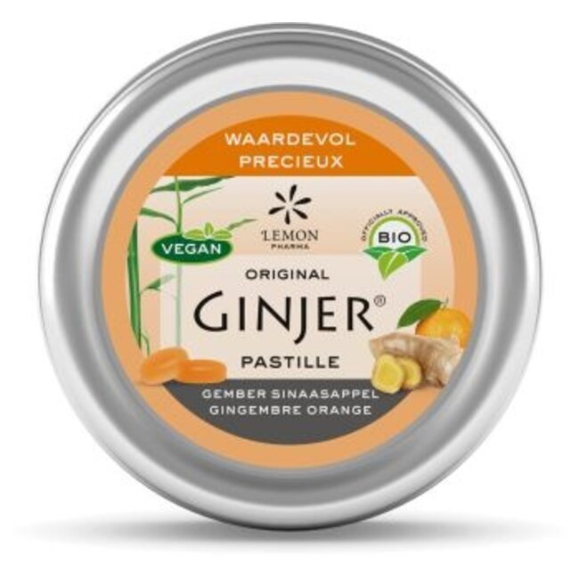 Lemon Pharma Ginjer original gember pastilles sinaasappel bio 40 Gram