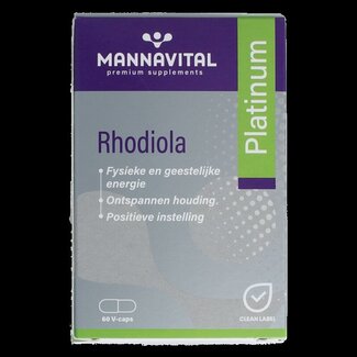 Mannavital Mannavital Rhodiola platinum 60 Vegetarische capsules