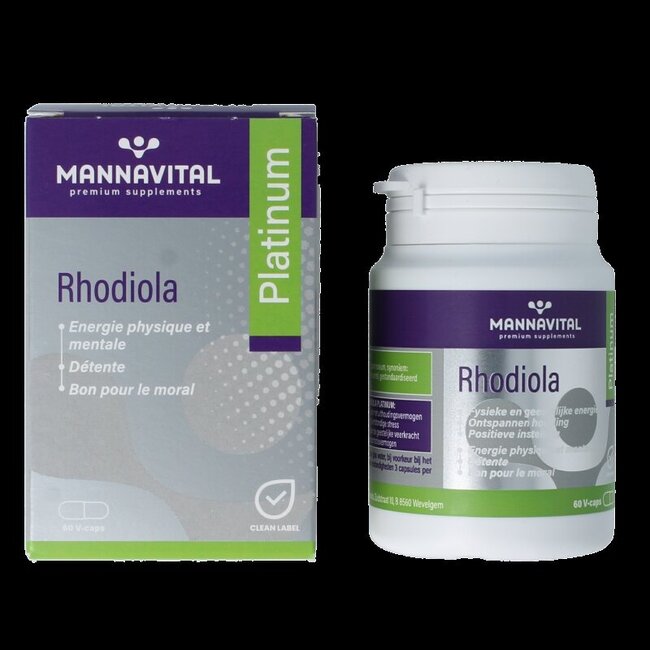 Mannavital Rhodiola platinum 60 Vegetarische capsules