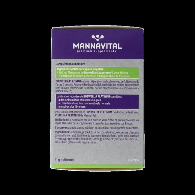 Mannavital Boswellia platinum 60 Vegetarische capsules