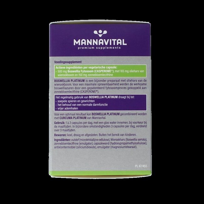 Mannavital Boswellia platinum 60 Vegetarische capsules
