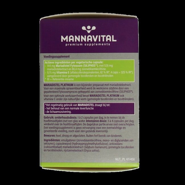 Mannavital Mariadistel platinum 60 Vegetarische capsules