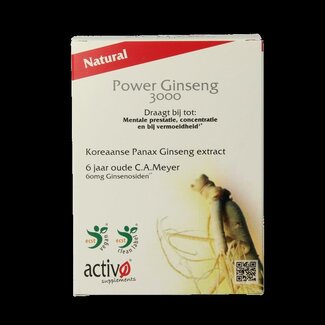 Activo Activo Power ginseng 3000 60 Vegetarische capsules